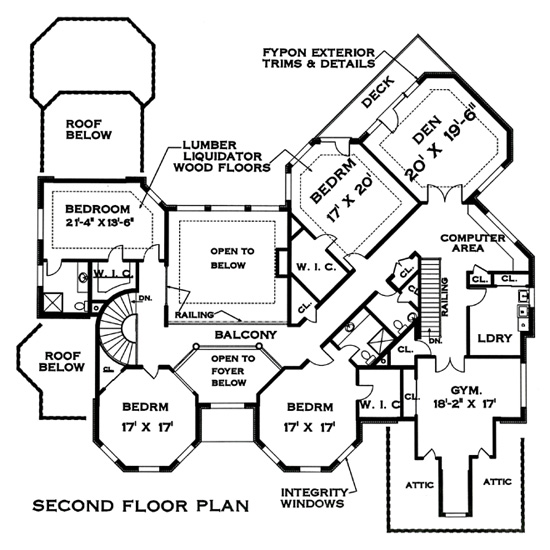 Second Floor Plan image of Islip 2903 House Plan